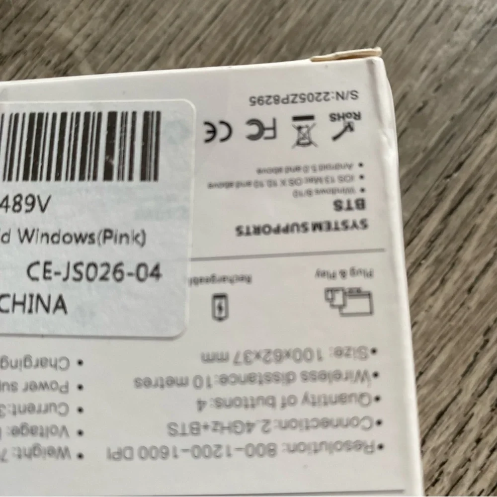 NWT Pink Wireless Mouse Sealed Box